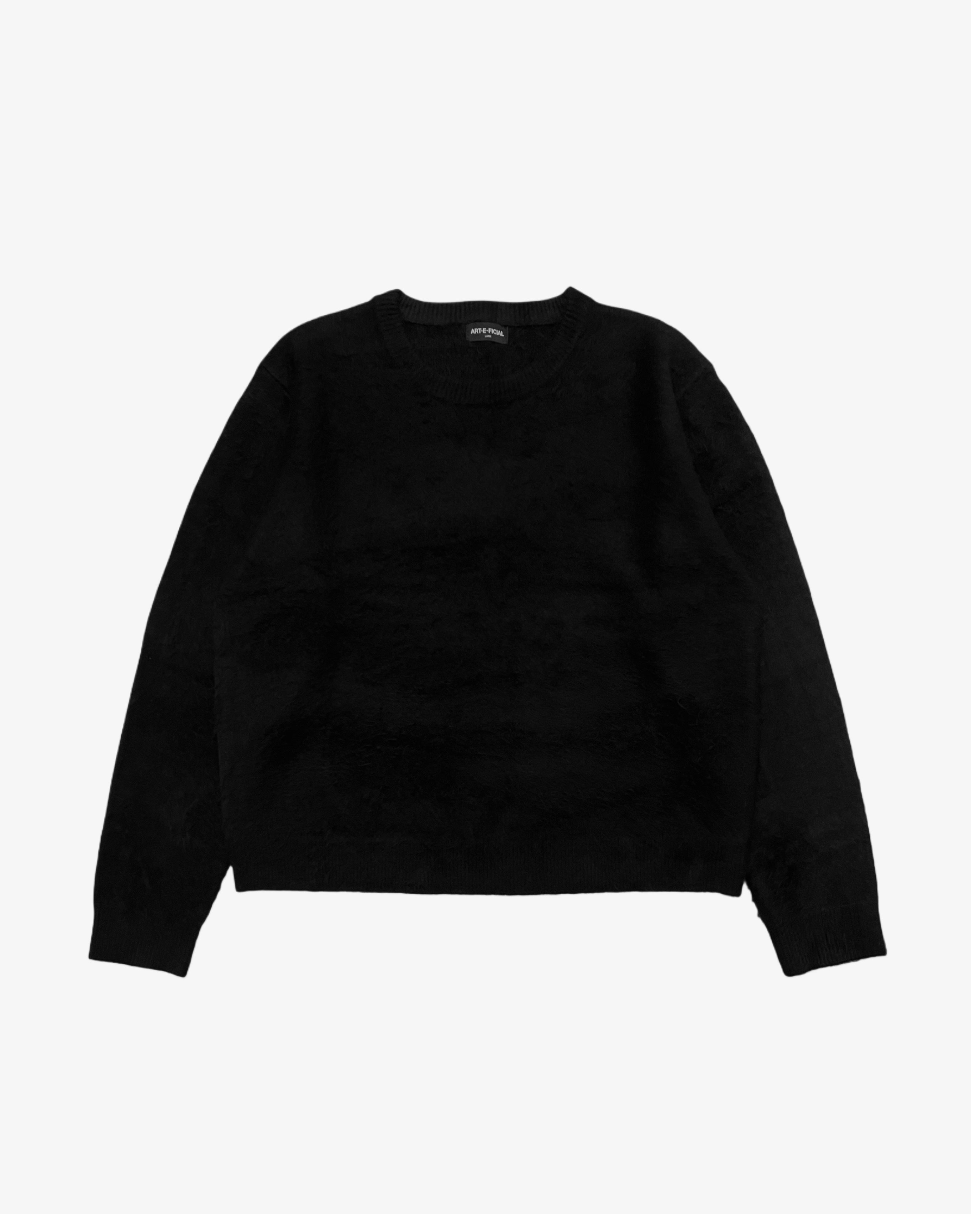 MIDNIGHT BLACK MOHAIR SWEATER – ART-E-FICIAL