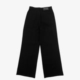 BLACK BUTTON-FLY PLEATED PANTS