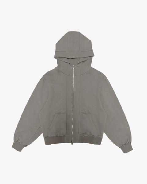 DISTRESSED ZIP UP HOODIE / FILTH HOMME