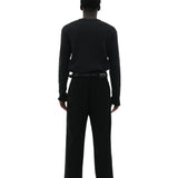 BLACK HENLEY LONG-SLEEVE T-SHIRT