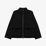 BLACK NYLON CARGO JACKET