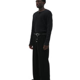 BLACK HENLEY LONG-SLEEVE T-SHIRT