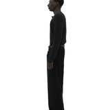 BLACK HENLEY LONG-SLEEVE T-SHIRT