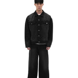WASHED BLACK DENIM JACKET