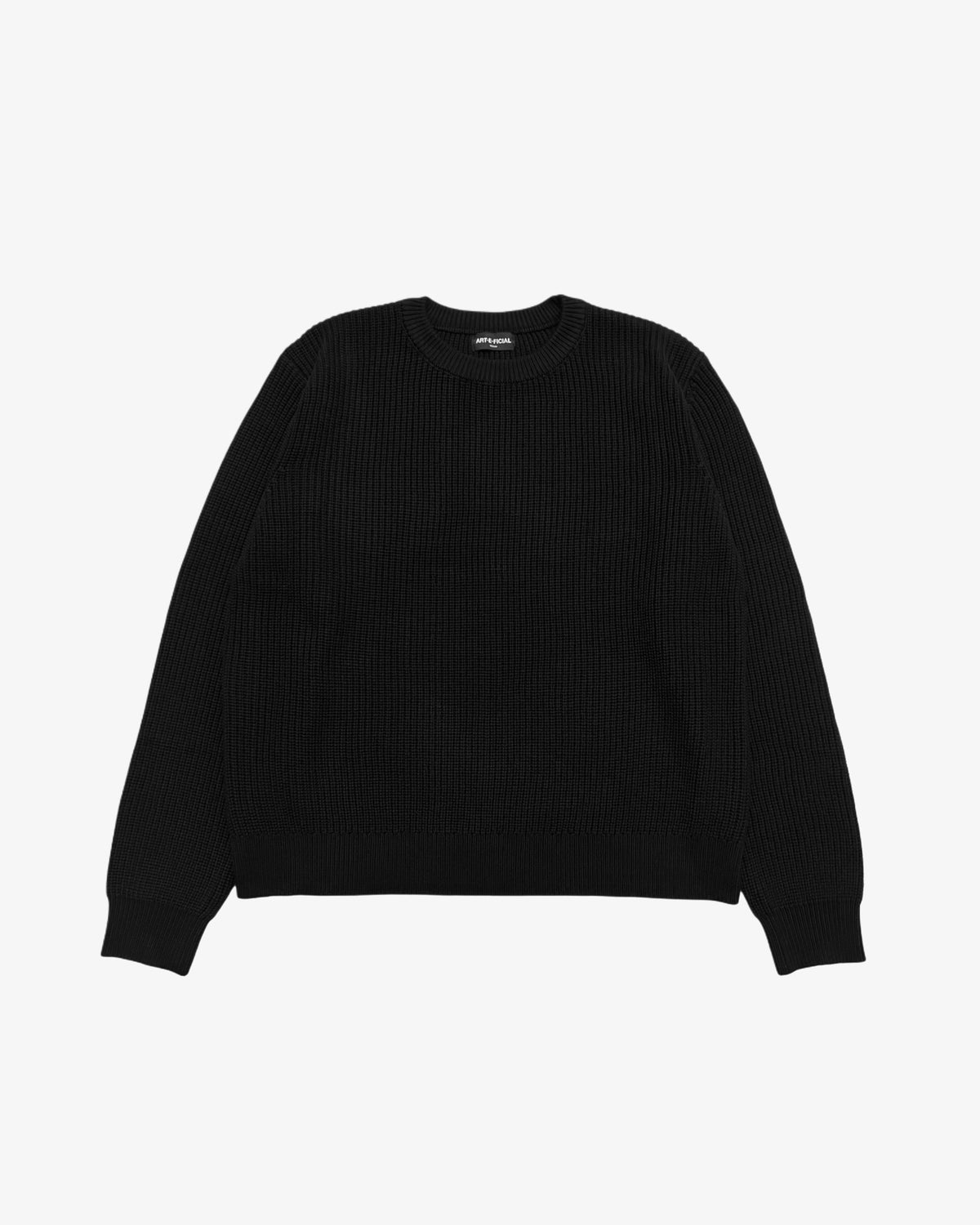 MIDNIGHT BLACK KNIT SWEATER – ART-E-FICIAL